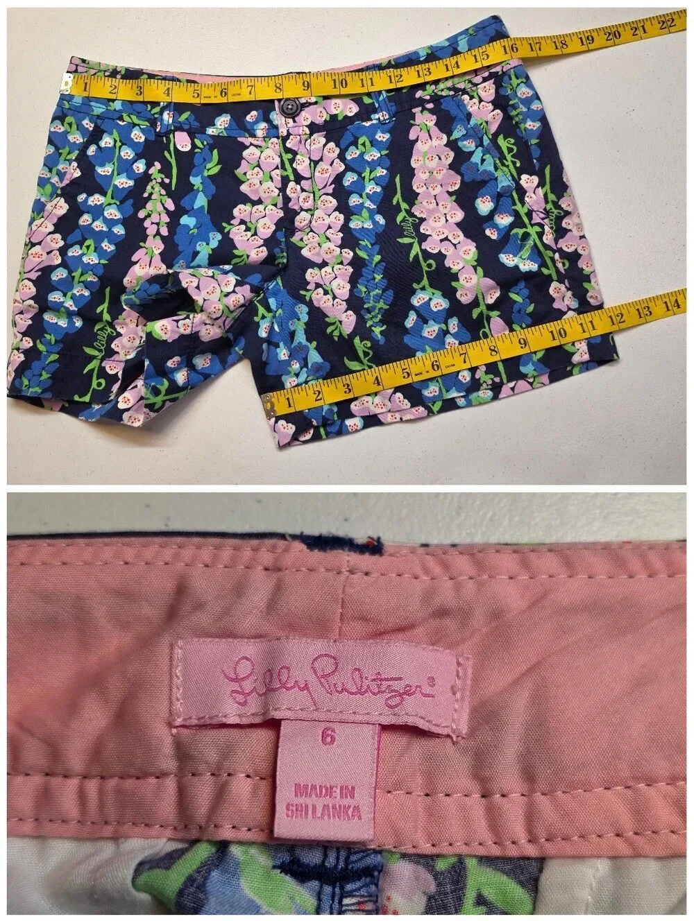 Lilly Pulitzer Callahan Cotton Twill Shorts in Foxy Foxglove Floral